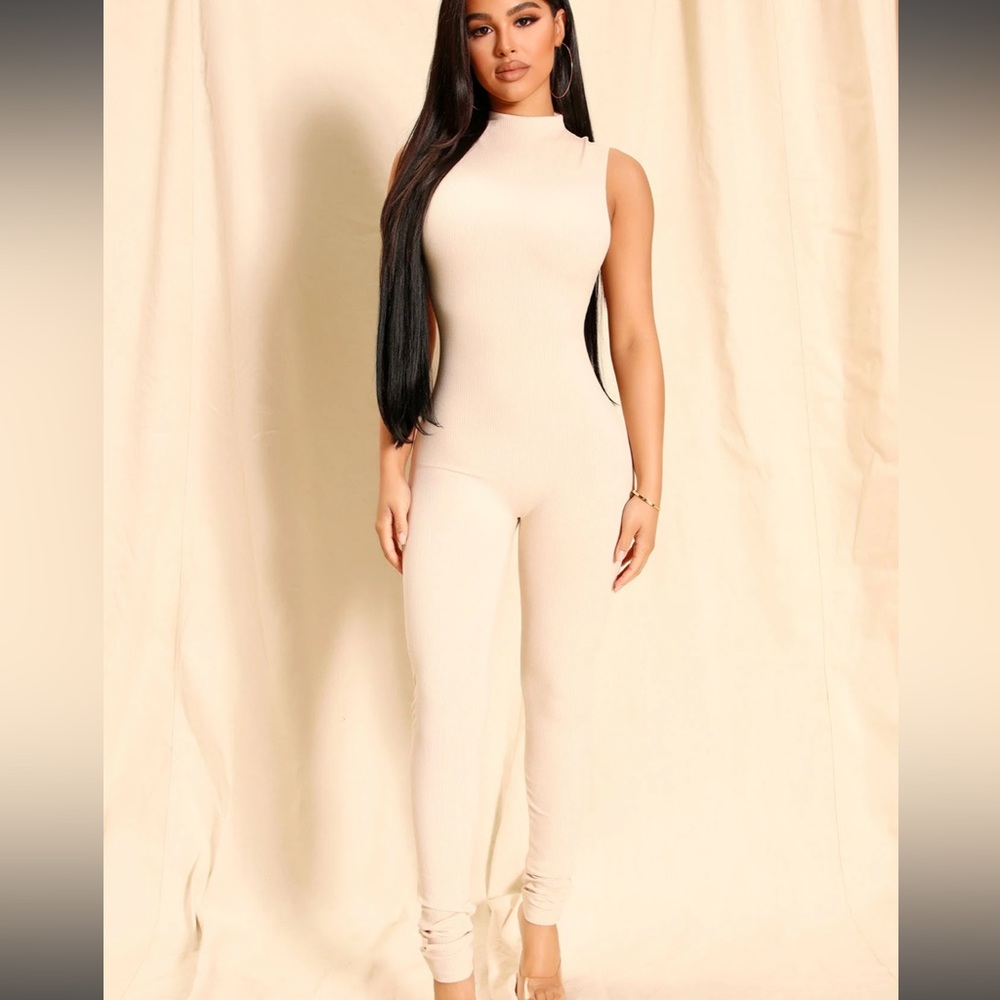 Cream colored body suit